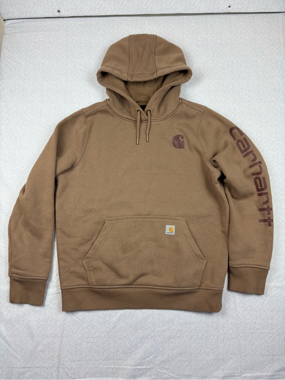 Carhartt Brown Logo Hooded Pullover Sweatshirt